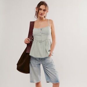 We The Free by Free People Reworked Denim Babydoll Tank Top